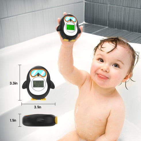 Bath Thermometer for Baby, Safety Pregnancy Bathtub Thermometer with Battery Power Display Feature, Floating Water Temperature Gauge, Auto On/Off ...