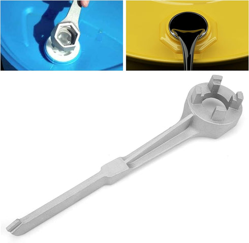 Akozon Drum Wrench, Aluminum Oil Drum Bung Wrench Spanner for Opening Lid of 10 15 20 30 55 Gallon Standard Plug...