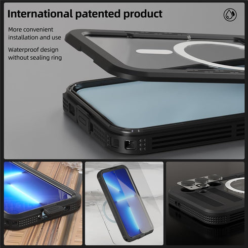 Case for Samsung Galaxy S24 Case Waterproof Compatible with Magsafe Heavy Duty Protective with Built-in Screen Protector Dustproof Shockproof Phon...