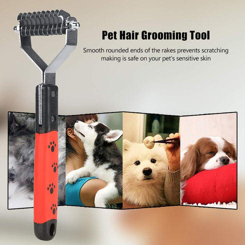 Oumefar Pet Hair Comb Stainless Steel Pin Grooming Deshedding Tool Hair Removal Dematting Comb for Cats & Dogs &Horses(M377-10)...