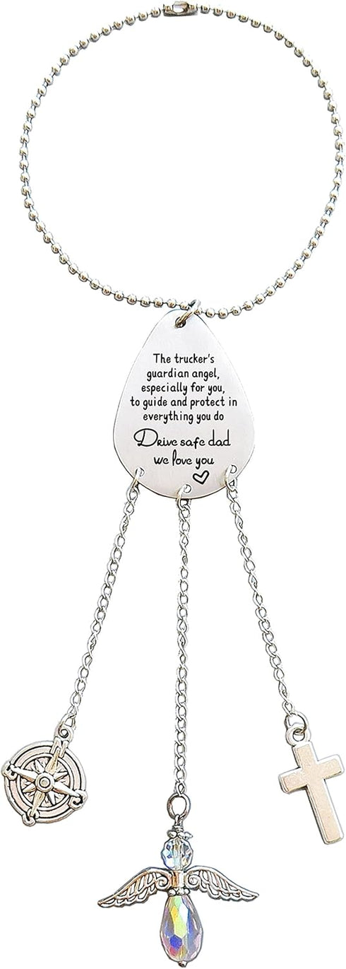 Truck Driver Car Hanging Gifts Trucker's Prayer Rear View Mirror Charm Gift for Truck Drivers Husband Dad...
