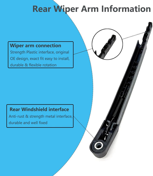 Rear Window Wiper Arm & Blade Replacement for Lincoln Navigator 2009-2016 and Ford Expedition 2009-2017, Factory OE Style Rear Windshield Wiper Ar...