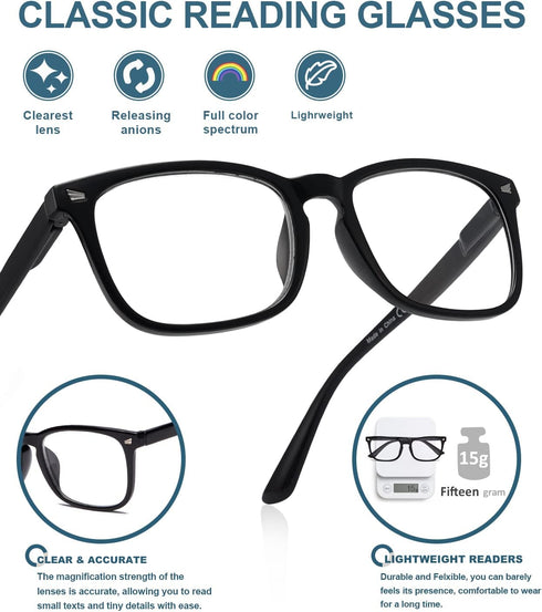 BLUELESS Reading Glasses Women - Fashion Ladies Readers(Black/Purple, 0.00)...