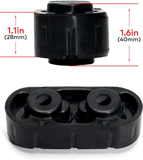 Exhaust Hanger Rubber with Stainless Steel Inside, Universal Hole Size Diameter 12mm (0.47inch), Muffler Bracket Mount, High Density Rubber Isolat...