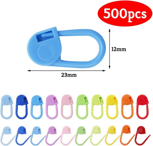 500 Pieces Colorful Knitting Markers Crochet Clips, Knitting Crochet Stitch Markers, Stitch Counter Needle Clips for Knitting DIY Craft Plastic Sa...