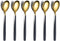 Teaspoons 6 Pieces Black And Gold Plating Coffee Spoons, Homquen 6.3" Modern Design Stainless Steel Tea Spoons Set, Small Spoon Silver Dishwasher ...