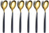 Teaspoons 6 Pieces Black And Gold Plating Coffee Spoons, Homquen 6.3" Modern Design Stainless Steel Tea Spoons Set, Small Spoon Silver Dishwasher ...