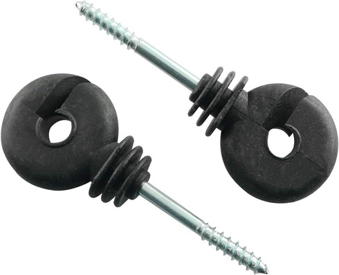 12pcs Electric Fence Insulator Screw-in Insulator Black Self-Tapping Fence Ring Post Wood Post Insulator...