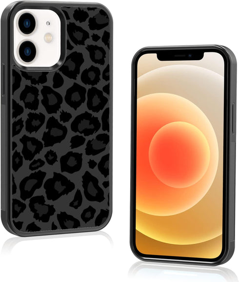 Cute Punchy Black Leopard Cheetah Print Phone Case for iPhone 12 Mini Case for Preppy Girls Women 5.4"...