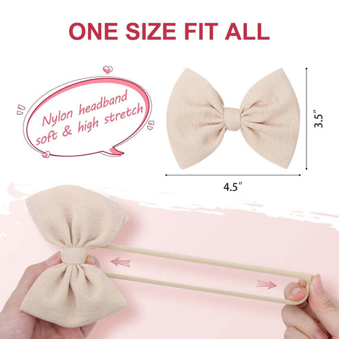YanJie 3 Pcs Soft Headbands Baby Girls Nylon Headband with Hair Bow Hairbands Hair Accessories for Newborn Infant Toddler Kids...