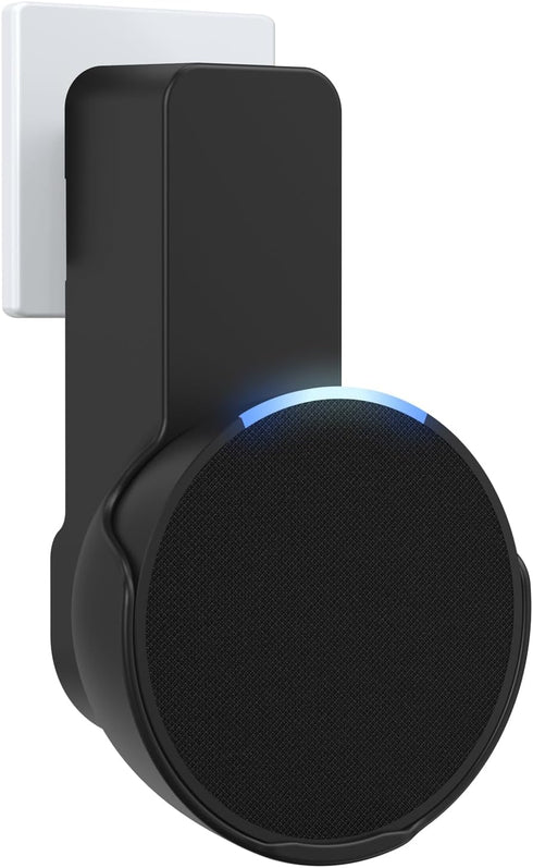 Maxonar Wall Mount for Echo Pop, Echo pop Wall Mount Speaker Holder Stand No Screws No Drill Needed Cable Hidden Storage - Black...