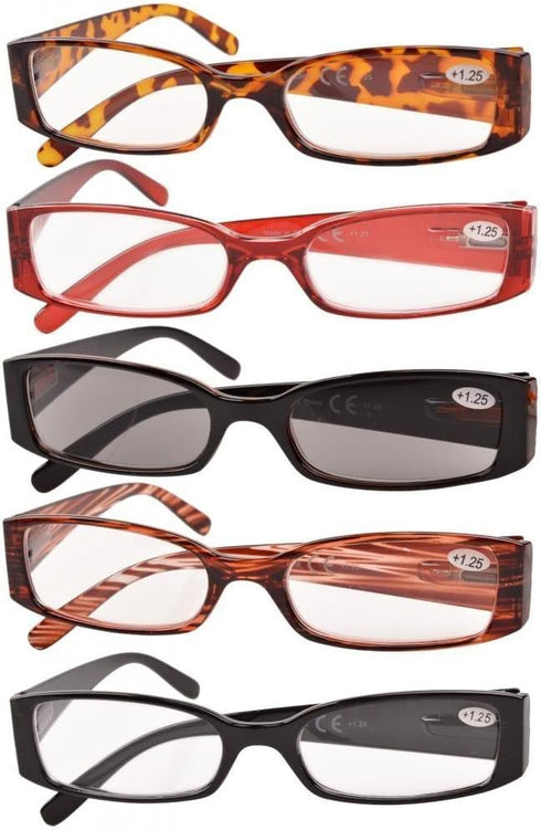 Eyekepper 5 Pairs Reading Glasses for Women Reading Inlcude Reader Sunglasses +2.75 Reading Eyeglasses...