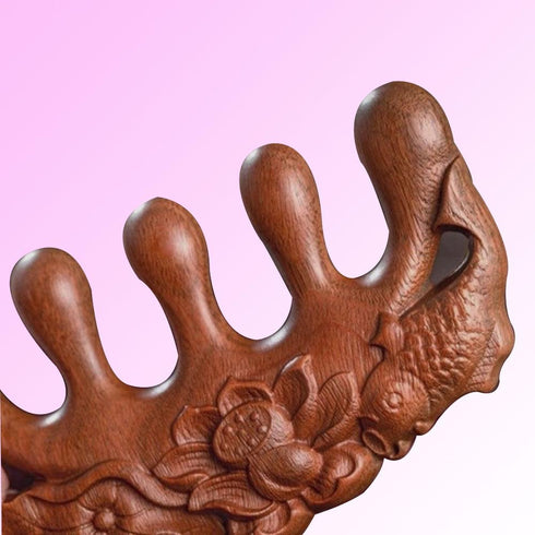 Wide Teeth Hair Comb Sandal Wood Anti-static Scalp Massage Hair Care Tool Relaxation Therapy Stimulation Reflexology Lotus Wood Comb...