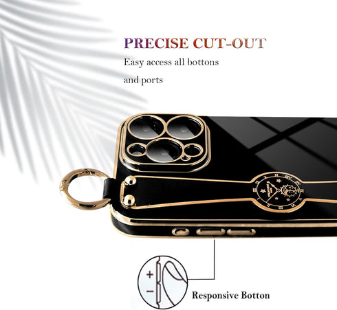 for iPhone 15 Plus Girls Bling Case - Cute Watch Partten Soft Back Cases Covers Wristband Kickstand Raised Camera Protection Bumper Silicone Shock...