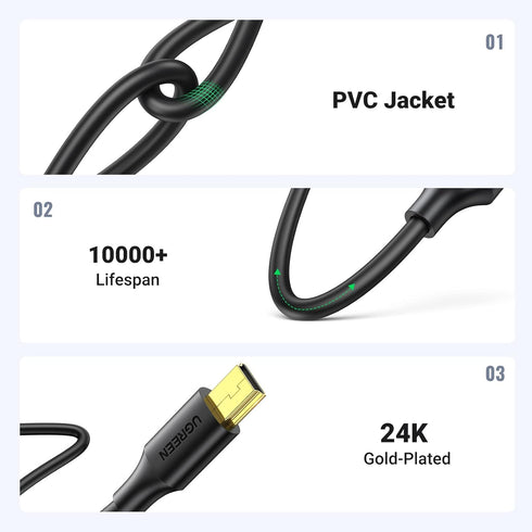 UGREEN Mini USB Cable 10 FT,USB Mini Cable Mini USB 2.0 Cable,USB Mini B Cord Mini USB Charger Cable Compatible with Garmin Nuvi GPS,SatNav,Dash C...