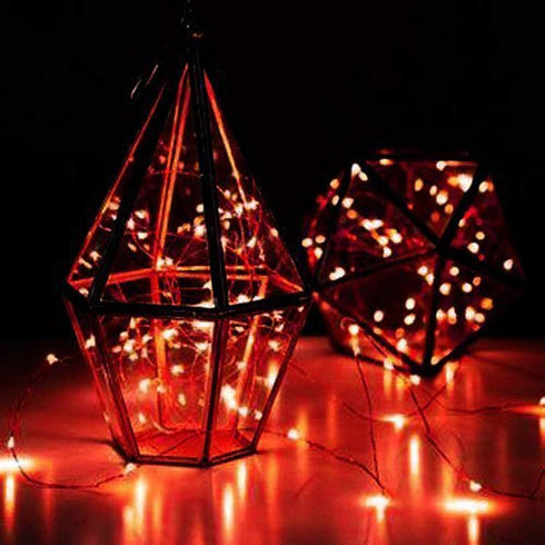 YKB 6 Pack Red LED Fairy Starry String Lights with 20 Mini LEDs on 6.6FT/2M Copper Wire, Fairy Lights Powered by 2xCR2032(Incl) Batteries, for Wed...