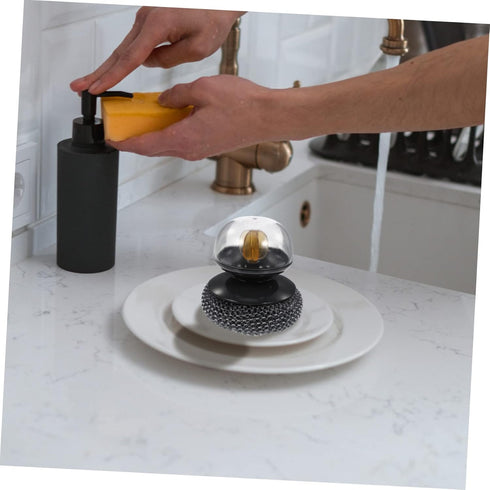 Ipetboom Wire Cleaning Brush Stainless Steel Flatware Round Dish Pads Wok Tools Pot Cleaning Brush Pan Scrubber with Handle Household Cleaning Too...