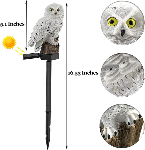 DOUBLE 2 C Solar Garden Light Outdoor, Owl Solar Garden Stake Light, Waterproof Warm White LED Light for Garden, Patio, Yard, Lawn, Walkway Decora...