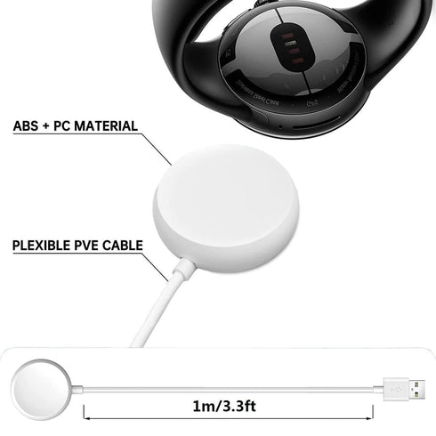 USB Watch Charger Cable for Google Pixel-Watch, Magnetic Replacement Charging Cable Cord Stand for Google Pixel Smartwatch, White, 3.3FT......