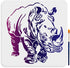 Rhino Stencil 11.8×11.8inch Large Rhino Animals Stencil Reusable Animal Drawing Template with Paint Brush for Art Crafts Canvas Furniture Wall Woo...
