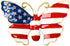 American Flag Pin Butterfly Pins Enamel Butterfly Brooch Pin Simulated Pearl Gold Tone United States American Flag, Suitable for Men and Women Bir...