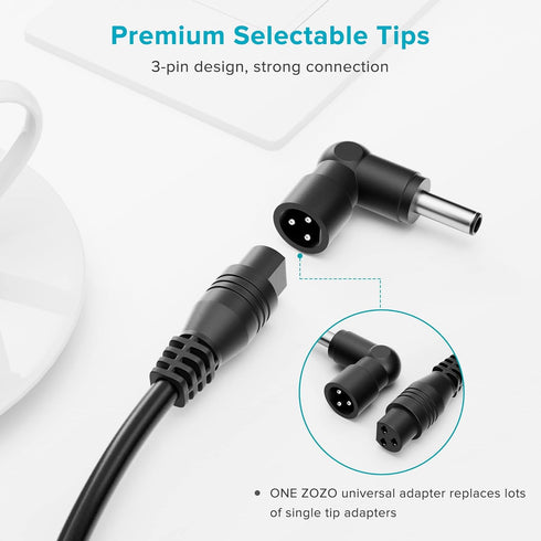 ZOZO Universal Laptop Charger 90W AC Adapter for HP Dell Gateway Toshiba Lenovo Acer ASUS Samsung Sony Ultrabook Chromebook DC Output 12V 16V 18.5...