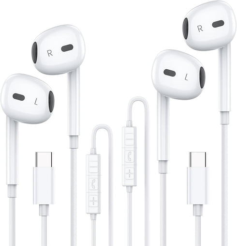 MOSWAG USB C Headphones in Ear Wired Headphones with Microphone for Samsung S23/Note 20/Pixel 7 Macbook Pro and Other Smartphones with USB C Inter...