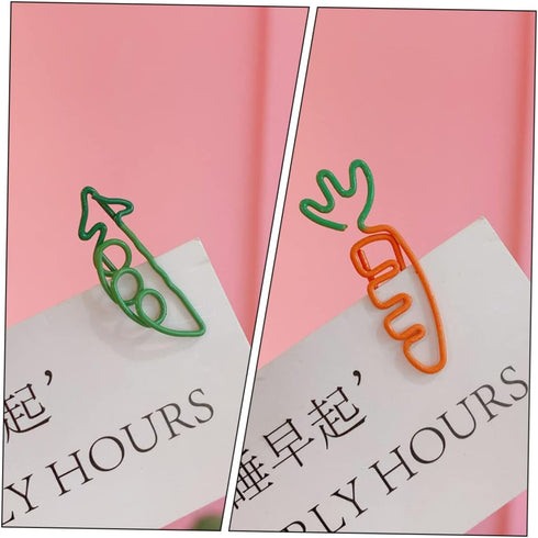 18 Pcs Carrot Paperclip Office Folders File Clips Document Clips The Office Decor Small Paper Clamp Pea Paper Clip Tiny Paper Clips Cute Paperclip...