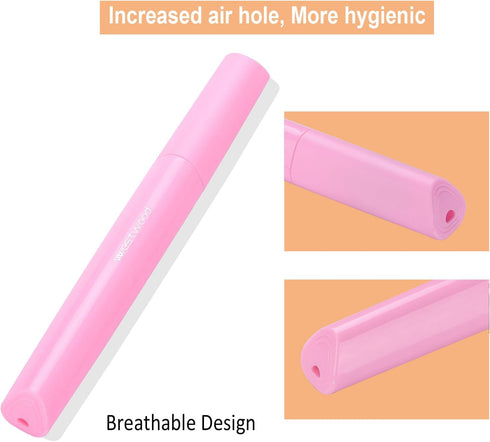 Plastic Travel Toothbrush Cover Portable Toothbrush Box, Breathable Design with Air Hole More Container Toothbrush Tube Container for Home Daily T...