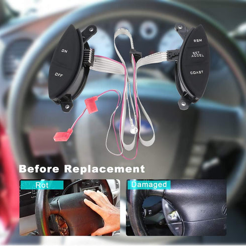 Ford Ranger Explorer Steering Wheel Cruise Control Switch Button Kit F87Z9C888BB Compatible with Ford 1998-2003 Ranger, 2001-2005 Explorer Sport T...