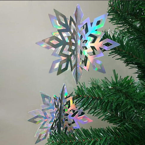 Cheerland Winter Wonderland Iridescent Snowflake Hanging Garland Decorations Holographic Paper Snowflakes Decor Garlands Decor Snow Flake Streamer...