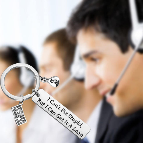 HOLLP Loan Officer Gift Mortgage Broker Bag Gift I Can't Fix Stupid But I Can Get It A Loan Keychain Banker Gift...