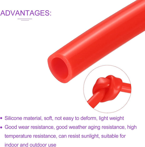 DMiotech 3/8"(9mm) ID 1/2"(12mm) OD 6.6 Feet Silicone Tube Red Industrial Silicone Tubing for Water Air Pump...