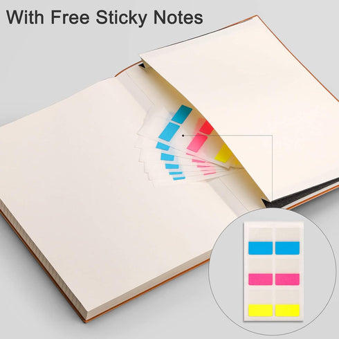 EMSHOI College Ruled Composition Notebook - Large B5 Notebook Lined Journal Leather with Free Sticky Notes, 204 Numbered Pages,100gsm Thick Lined ...
