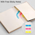 EMSHOI Notebook College Ruled - B5 Large Thick Notebook Leather Journal with Free Sticky Notes, 204 Numbered Pages,100gsm Thick Lined Paper, Softc...