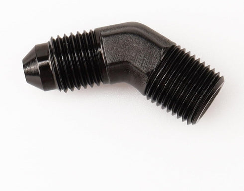 45 Degree Elbow -4 AN Male Flare to 1/8" NPT Male Fitting Adapter Connector Aluminum Black...