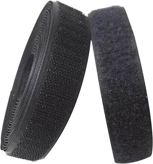 1 inches Width (25mm) 5 Yards Sew on Hook and Loop Strips,Interlocking Tape, Hook & Loop Tape for Clothing Sewing Crafts and DIY Projects Black Co...
