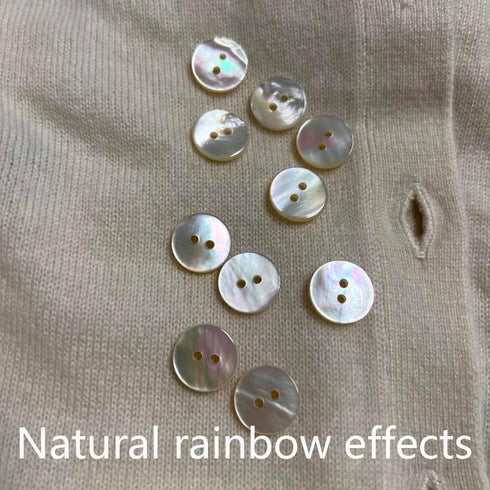 20 Pieces Genuine White Mother of Pearl Buttons for Shirts Dresses Polo DIY Craft (Diameter 11.5MM) MOP 2 Holes Buttons...