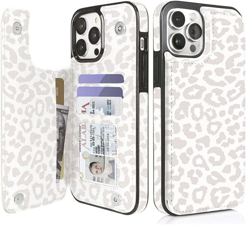 uCOLOR Compatible with iPhone 12 Pro Max 6.7" Wallet Case with Card Holder Slot Folio Flip PU Leather Kickstand Double Magnetic Clasp and RFID Blo...