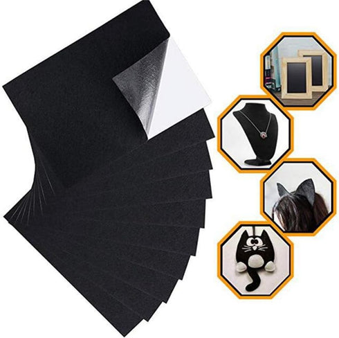 5PCS Black Self Adhesive Felt Sheets, Soft Velvet Sticky Back Felt for Jewelry Box and Drawer Liner, Art and Craft Making(A4 Size)...