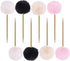 8 Pack Pompom Gift Plush Pen Gold Color Ballpoint Pen for Wedding,Office and Party...