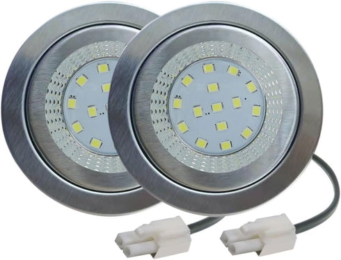 2-Pack 1.5W LED Cooker Range Hood Bulb Light 12V DC 60mm Hole Closet Light Undercabinet Light Recessed Downlight Clear Glass 20W Halogen Equivalen...