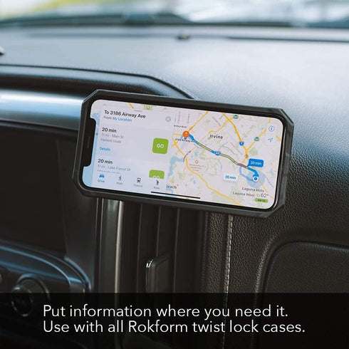 Rokform - Phone Case Mount, Secure Aluminum Car and Truck Dash Phone Holder, Sticks to Any Flat Surface, Compatible Twist Lock Cases (Black)...