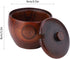 Raguso Solid Wood Jar,1pc Seasoning Pot Salt Sugar Chili Storage Bowl With Spoon And Lid Kitchen Tool Home Restaurant Food Shop Foodstoragecontain...