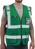 Reflective Vest High Visibility with Pockets and Zipper, Green L...