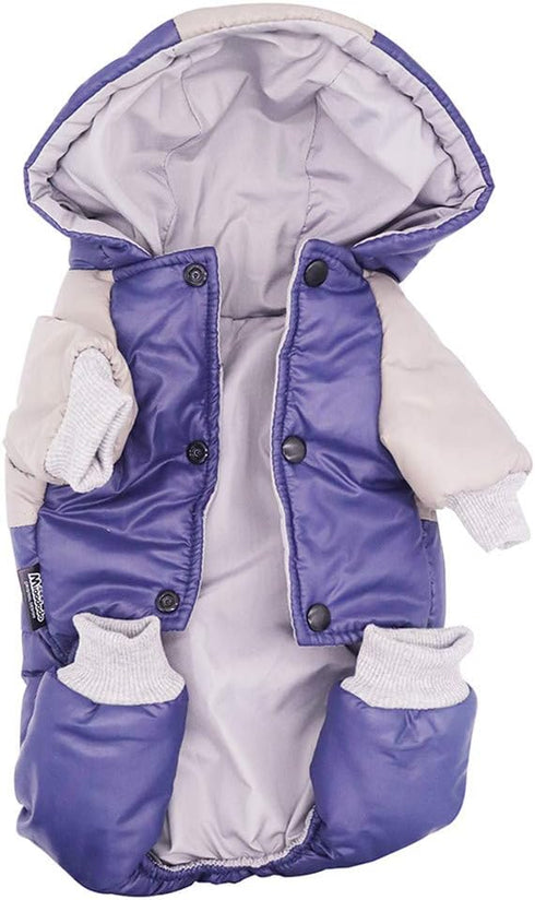 Winter Small Medium Dog Coat,Hooded Four-Legged Dog Jacket Cotton-Padded for Puppy Cat Doggie Pets Dog Clothes Apparel Clothing (Small, Navy)...