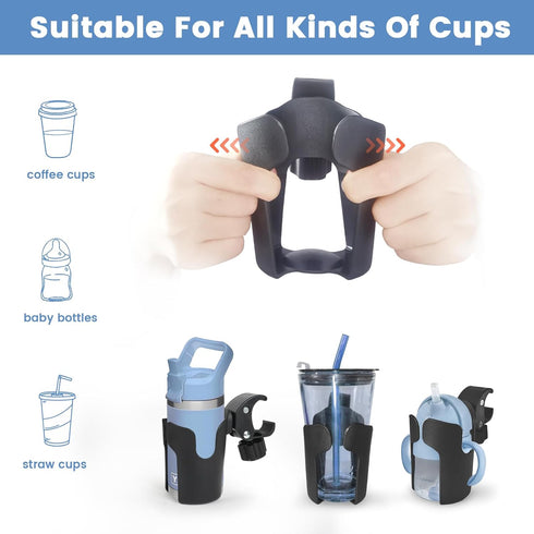 Stroller Cup Holder, Bike Cup Holder,Universal Bottle Holder for Stroller,Wheelchair, Walker, Bike, Scooter, Stroller Accessories for Uppababy, Nu...