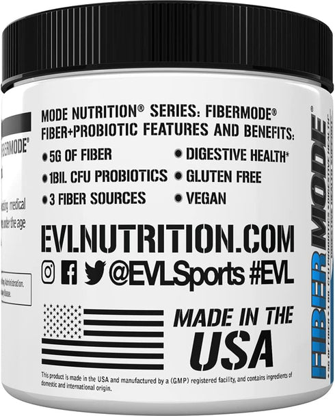 Evlution Nutrition FiberMode - Fiber + Probiotic Powder - Digestive Health & Immune Support - 1bil CFU Probiotics + 5g Fiber - Gluten Free & Vegan...