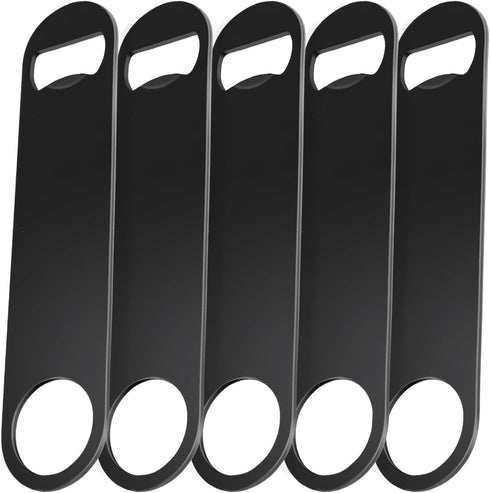 WEGAZ-5 Pack 7inch Black Stainless Steel Flat Beer Bottle Opener,Stainless Steel...