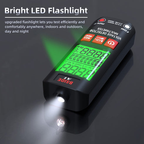 BSIDE Voltage Tester 3-Results Display Non-Contact Voltage Detector Pen, Integrated Multimeter, Dual Range AC 6V-1000V/90V-1000V Electrical Sensor...